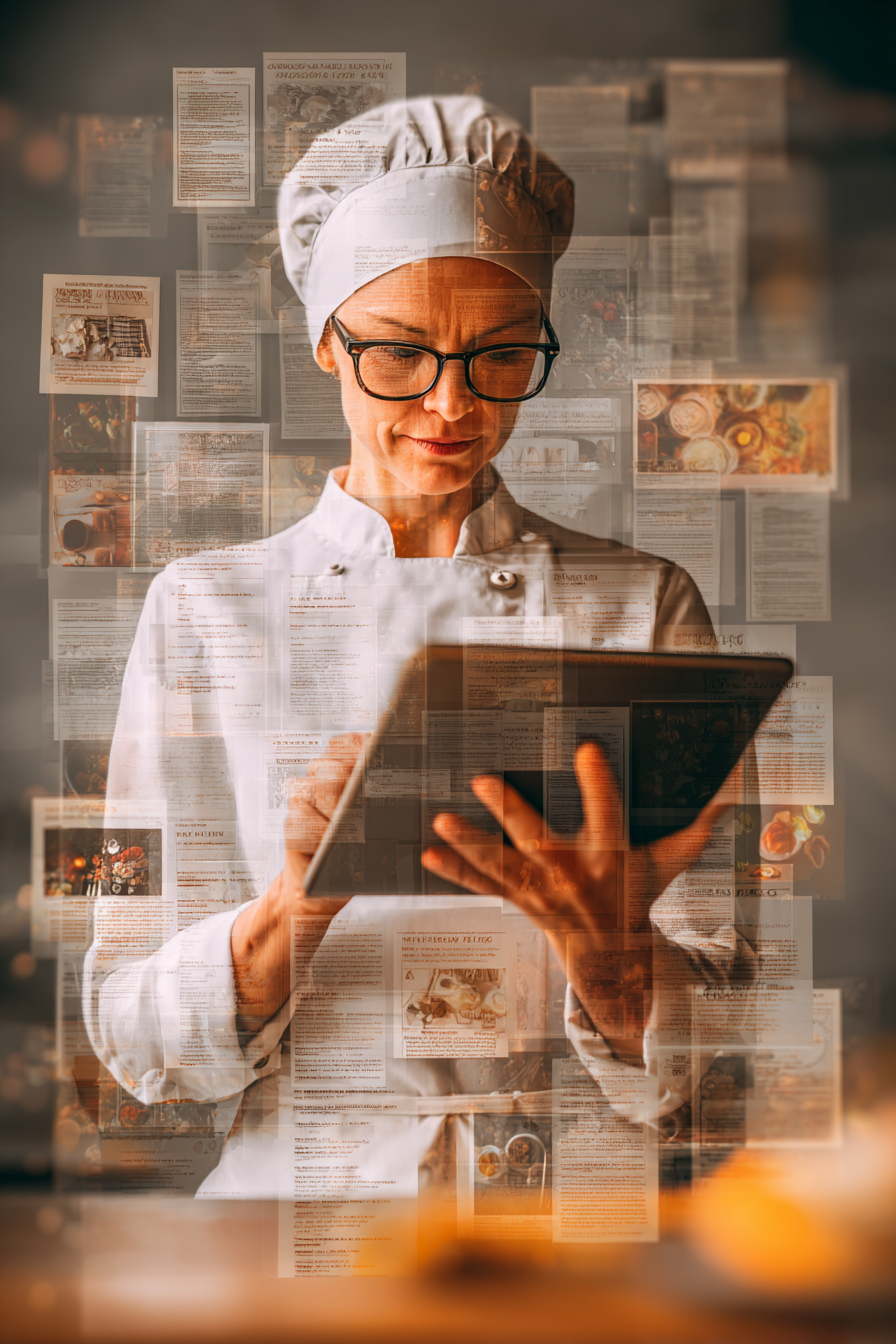 A chef managing her menu
