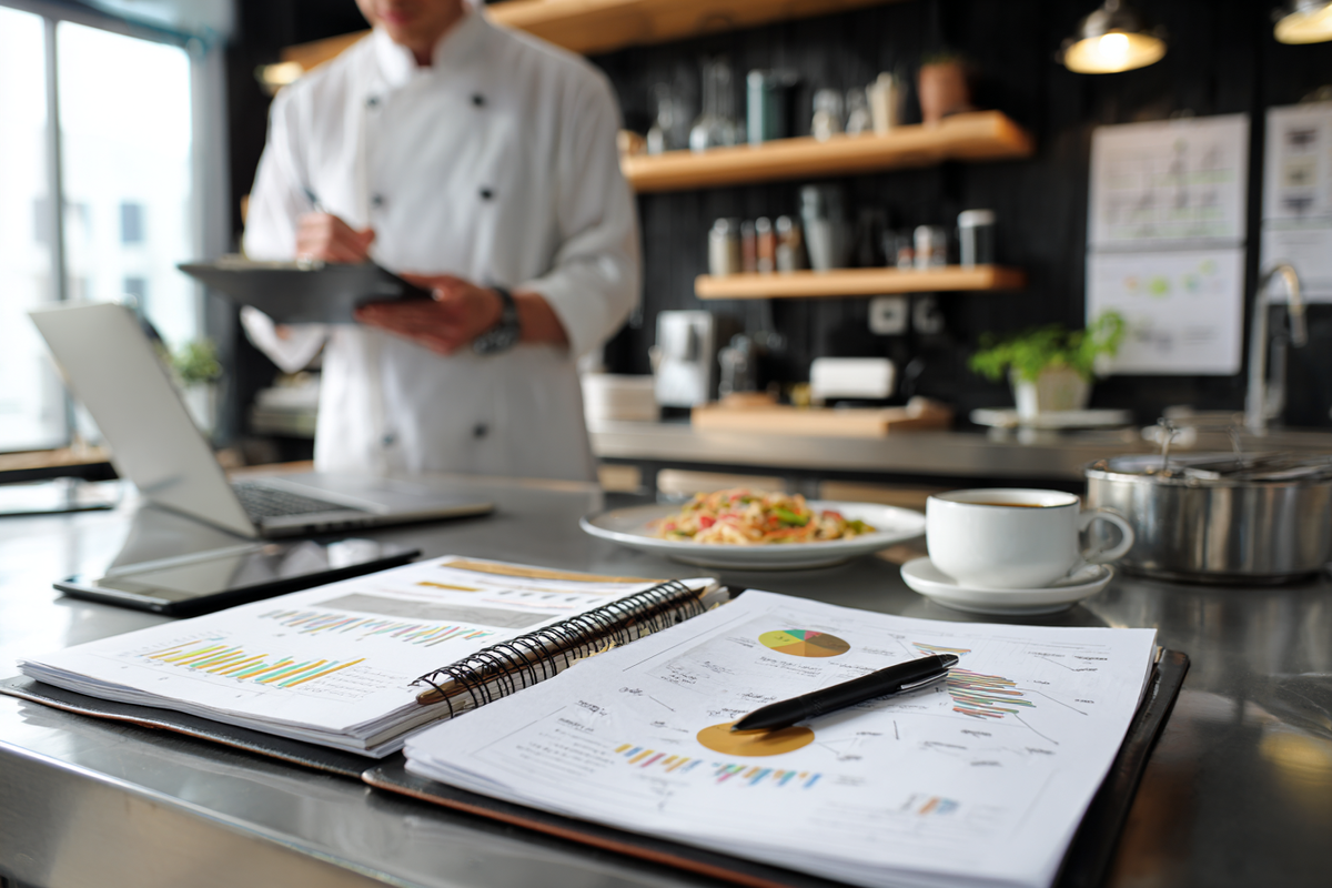 Private chef reviewing business plan